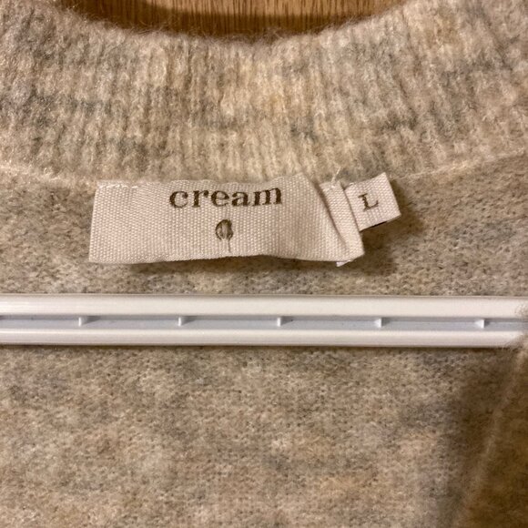 #51Cream Long Sweater Vest with Round Buttons, Size Large - Picture 3 of 7